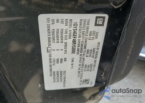 2011 Cadillac Escalade Esv z USA, uszkodzony, nr VIN 1GYS4GEF4BR152682